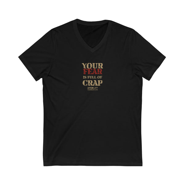 Your Fear is Full of Crap - Unisex Jersey Short Sleeve V-Neck Tee Black