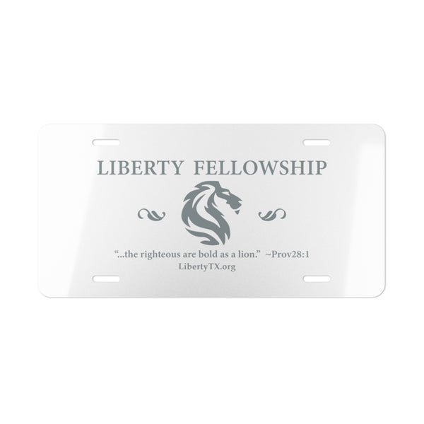 Liberty Fellowship - "the righteous are as bold as a lion" - Vanity Plate