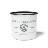 Liberty Fellowship - "the righteous are as bold as a lion" - Enamel Camp Cup