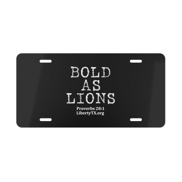 Liberty Fellowship - Bold As a Lions - Vanity Plate